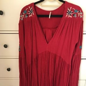 Free People red Te Amo mini dress size large